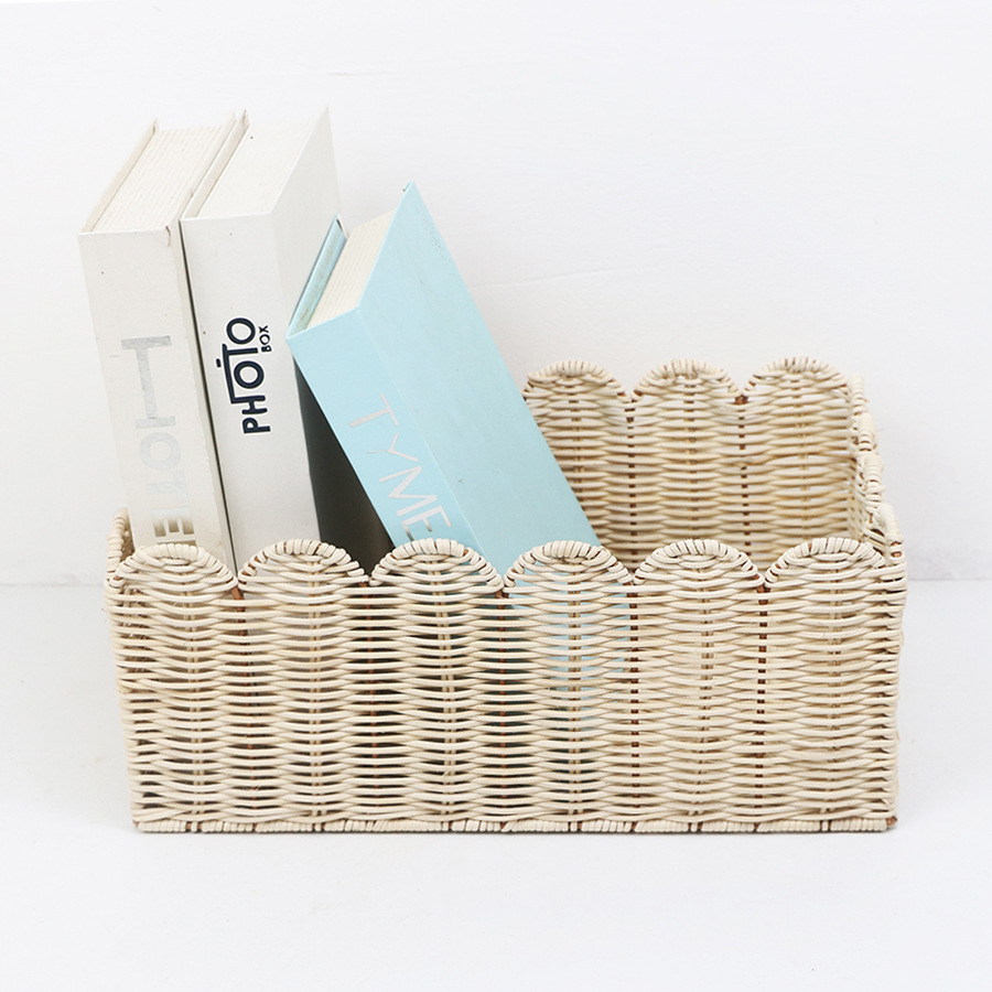 Paper rope woven storage basket household large capacity clothes, miscellaneous desktop snacks and toys to organize kitchen storage basket